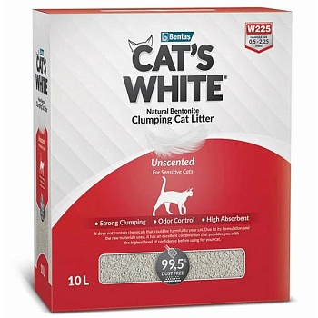 Cat`s White BOX Natural наполнитель комкующийся натуральный без ароматизатора для кошачьего туалета 10л купить 