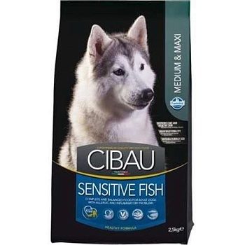 CIBAU Sensitive Fish корм для взрослых собак Медиум Макси с Рыбой 2.5кг купить 