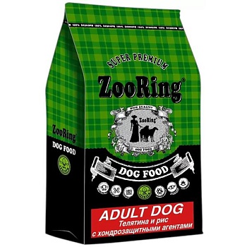 ZooRing Active Dog Сухой корм для собак Телятина и рис, с хондропротектерами 25/13, 2 кг купить 