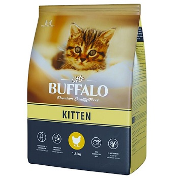 Mr.Buffalo KITTEN сухой корм для котят с курицей 1,8кг купить 