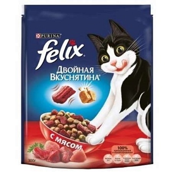 Felix Двойная вкуснятина корм для кошек, с мясом 1,3кг купить 