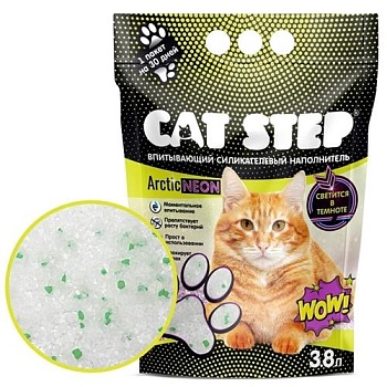 Cat Step Наполнитель впитывающий силикагелевый Arctic Neon 3,8л купить 