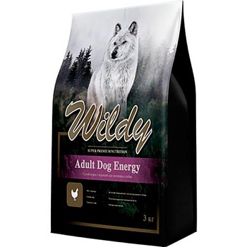 Wildy Adult DOG Energy Сухой корм с курицей для активных собак 3кг купить 