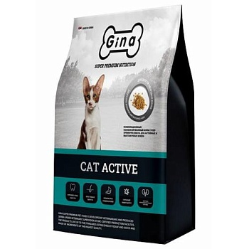 ДЖИНА CAT ACTIVE Корм сухой для активных и выставочных кошек 18кг купить 