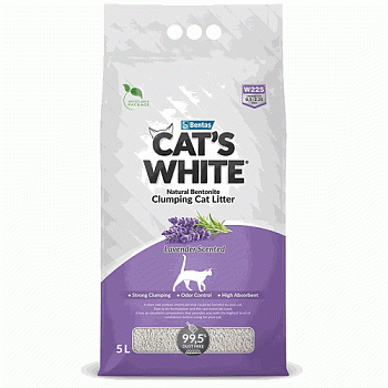 Наполнитель Cat's White Lavender комкующийся с нежным ароматом лаванды 5л купить 