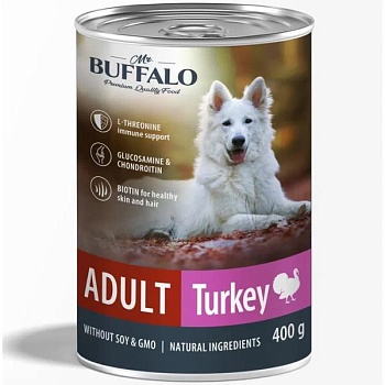 Mr.Buffalo ADULT консервы для собак Индейка 400гр купить 