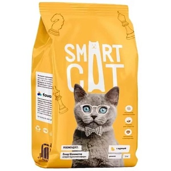 SMART CAT сухой корм для котят с цыпленком 1,4кг купить 
