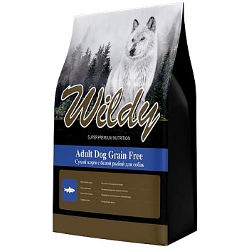 Wildy Adult Dog Grain Free Сухой корм с белой рыбой для собак 3кг купить 