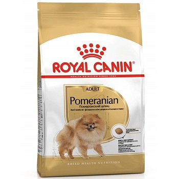 ROYAL CANIN POMERANIAN ADULT сухой корм для собак породы померанский шпиц ввозрасте от 8 месяцев 1,5кг купить 