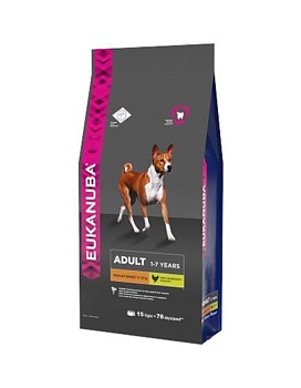 EUKANUBA ADULT MEDIUM BREED сухой корм для взрослых собак средних пород 3кг купить  зоотовары для животных