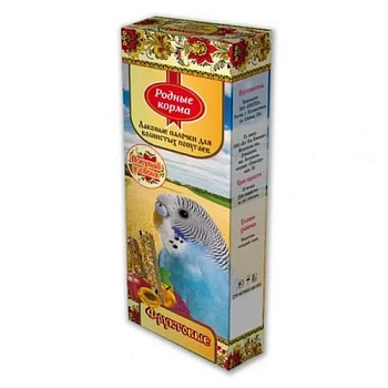 РОДНЫЕ КОРМА зерновая палочка для попугаев с морскими водорослями 2шт купить 