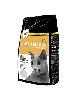 ProBalance Immuno Protection Корм для кошек Курица/Индейка 1,8кг купить  зоотовары для животных