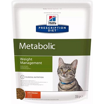 Hills сухой для кошек Metabolic полноценный диетический рацион при коррекции веса 250г купить 