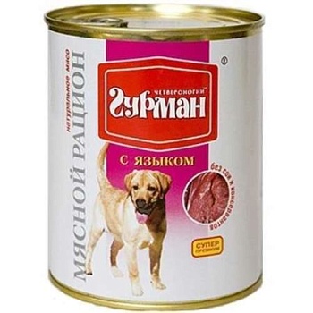 Четвероногий Гурман Мясной Рацион для Собак с Языком 6х850г купить  зоотовары для животных