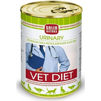 SOLID NATURA VET Urinary диета для кошек влажный 340гр купить 