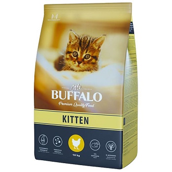 Mr.Buffalo KITTEN сухой корм для котят с курицей 10кг купить 