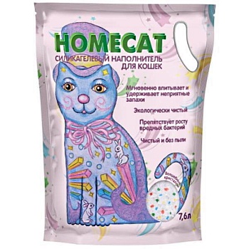 HOMECAT Волшебные кристаллы силикагелевый наполнитель для кошачьих туалетов 7.6л купить 