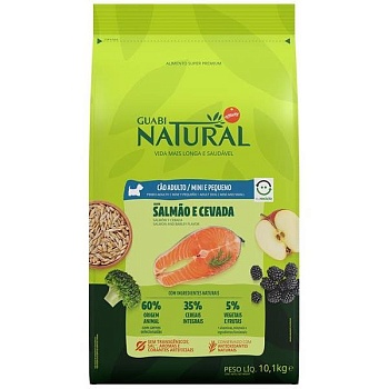 GUABI NATURAL Dog Adult сухой корм для взрослых собак мелких пород лосось и ячмень 10,1кг купить 