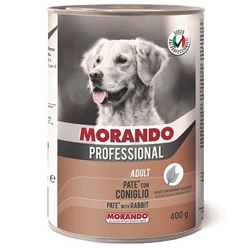 Morando Professional Консервированный корм для собак паштет с кроликом 24х400г купить 