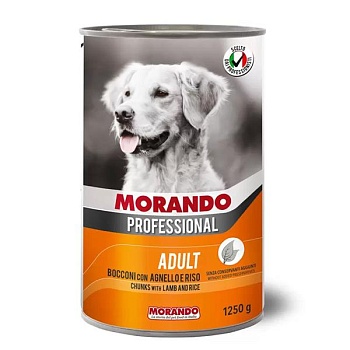 Morando Professional Консервированный корм для собак с кусочками ягненка и рисом 12х1,25кг купить 