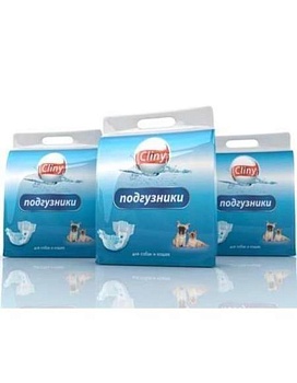 Cliny Подгузники для Собак и Кошек 5-10Кг Размер M 9Шт. купить  зоотовары для животных