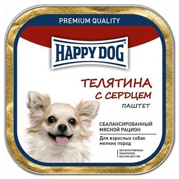 Happy Dog Natur Line консервы для собак Телятина с сердцем паштет 10х125гр купить 