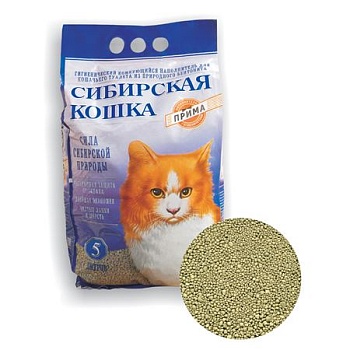 Сибирская Кошка Наполнитель Прима 5 комкующийся 4х5л купить 