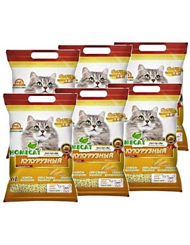 HOMECAT Эколайн Кукурузный комкующийся наполнитель 6х6л купить  зоотовары для животных