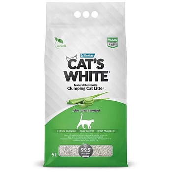 Наполнитель Cat's White Aloe Vera комкующийся с ароматом алоэ вера 5л купить 