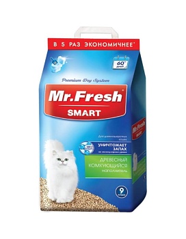 Mr.Fresh SMART наполнитель для длинношёрстных кошек 2х9л купить  зоотовары для животных