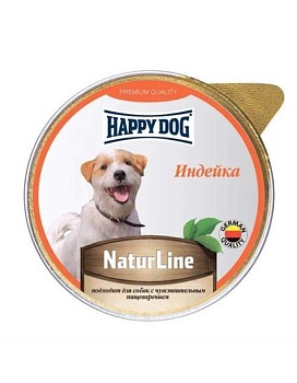 Happy Dog Natur Line консервы для собак Индейка паштет 10х125гр купить  зоотовары для животных