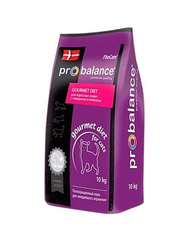 ProBalance Gourmet Diet Корм для кошек с говядиной и ягнёнком 1,8кг купить  зоотовары для животных
