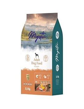 Mystic Adult Dog Food Salmon сухой корм для собак с лососем 2,5кг купить  зоотовары для животных
