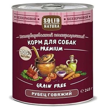 Solid Natura Premium Консервированный корм для собак Рубец говяжий 240г купить 