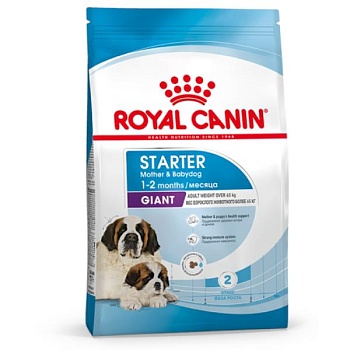 ROYAL CANIN GIANT STARTER корм для крупных породщенков до 2-х месяцев, беременных и кормящих сук 15кг купить 