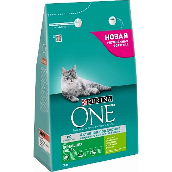 PURINA ONE Indoor сухой корм для Домашних кошек c Индейкой Злаки 3 кг купить 