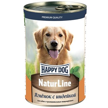 Happy Dog Natur Line консервы для собак Ягненок с индейкой 410гр купить 