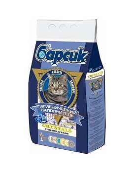 Наполнитель для кошек Барсик Crystals с силикагелем для кошек 3х4,54л купить  зоотовары для животных