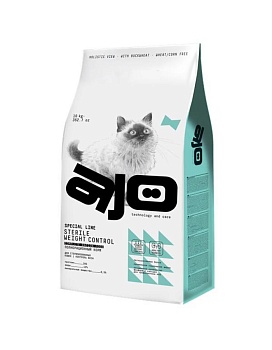 AJO Sterile Weight Control сузой для стерилизованных кошек контроль веса 10кг купить  зоотовары для животных