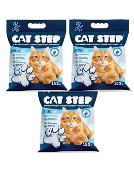 Cat Step Наполнитель Cиликагель для Кошачьего Туалета 3х15,2л купить  зоотовары для животных