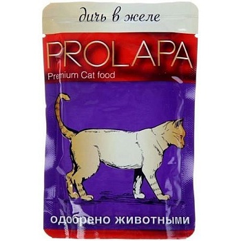 Prolapa Premium пауч для кошек дичь в желе 26х100гр купить 