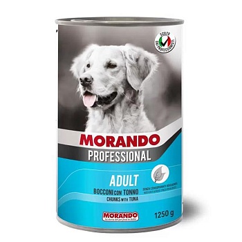 Morando Professional Консервированный корм для собак с кусочками Тунец 1,25кг купить 