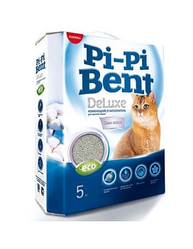 Pi-Pi Bent DeLuxe Clean cotton Наполнитель для кошек 5кг купить  зоотовары для животных