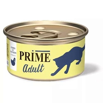 PRIME MEAT консервы для кошек Курица кусочки в соусе 24х75гр купить 