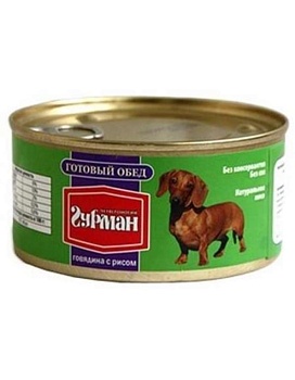 Четвероногий Гурман Готовый Обед для cобак Говядина с Рисом 12х325г купить  зоотовары для животных