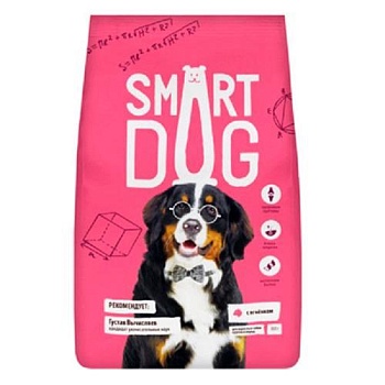 SMART DOG сухой корм для взрослых собак крупных пород с ягненком 3кг купить 