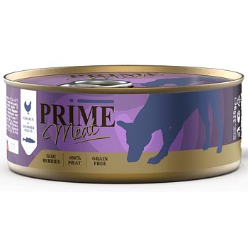 PRIME MEAT консервы для собак Курица со скумбрией филе в желе 325гр купить 