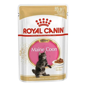 ROYAL CANIN KITTEN MAINE COON пауч влажный рацион для кошек породы мейн-кун в возрасте от 3 до 15 месяцев 28х85г купить  зоотовары для животных
