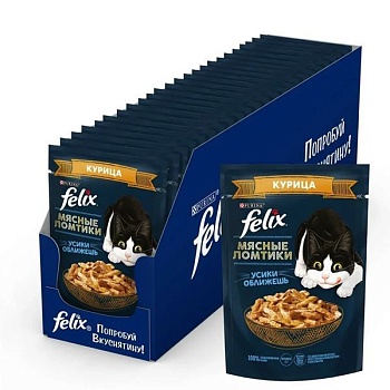 Felix консервы для кошек мясные ломтики с курицей 26х85гр купить 