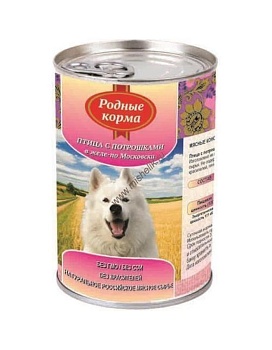 РОДНЫЕ КОРМА консервы для собак Птица с Потрошками в Желе-По Московски 6х970г купить  зоотовары для животных